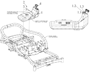 Fuel Tank 2 Diagram and Parts List for ZT1-54KH (17CM010)(2022) Cub Cadet Lawn Tractor
